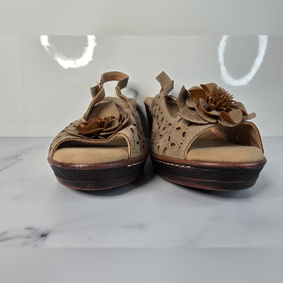 Patrizia by Spring Step, Ollevo Brown, Open Toe Sling Back Heeled Sandal, Sz 42 - Picture 7 of 11